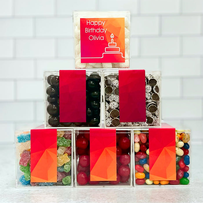 Birthday Geo Personalized Custom Candy Tower
